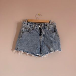 High waisted jean shorts